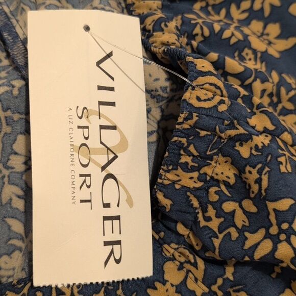 Liz Claiborne Villager Sport blue floral print capri pants size‎ XL women's - Picture 4 of 6